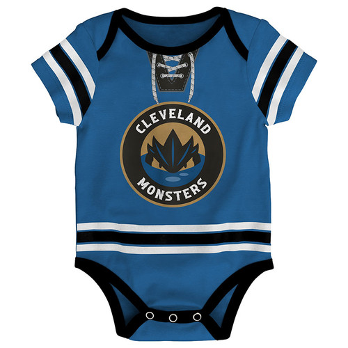 Infant Lake Blue Hockey Style Onesie