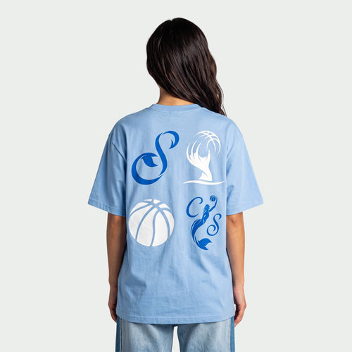 Wild Collective Erie Blue Multi Logo Tee