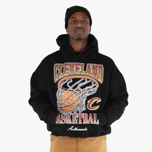 AUTHMADE Black Cleveland Basketball Hoodie Model