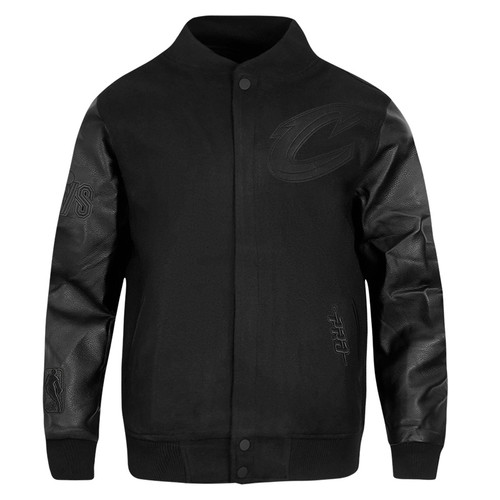 Black Washed Vanguard Wool and Leather Jacket