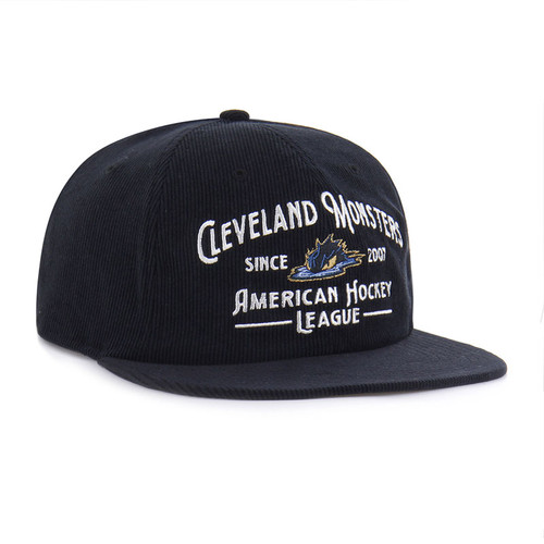 Monsters Script Corduroy Flat Brim Hat