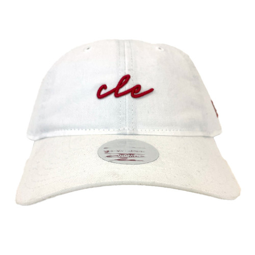 Women's White Script CLE Adjustable Hat
