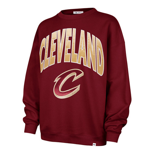 Women's Wine Script C Satin Applique Crewneck