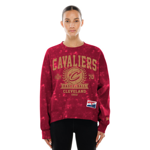 Women's Wine Mineral Washed Varsity Crewneck