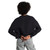 Women's Bessie Black Wordmark Stretch Crop Crewneck