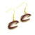 Gold Script C Logo Earrings