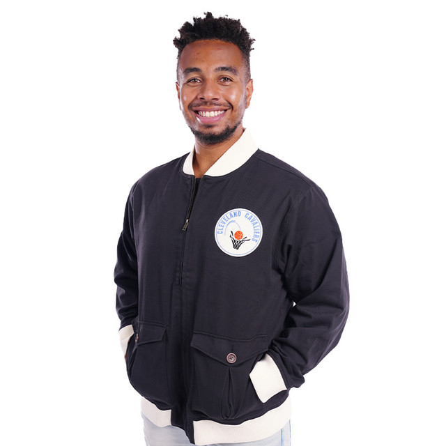 90s Black Satin Full Zip Jacket | Center Court, the official Cavs