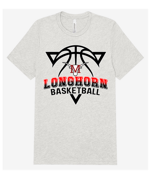 Meeteetse Longhorn Basketball Triangle T-shirt