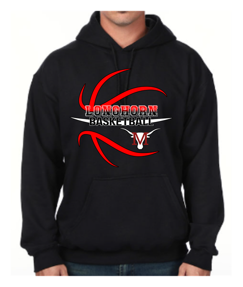 Outline Longhorn Basketball Hoodie