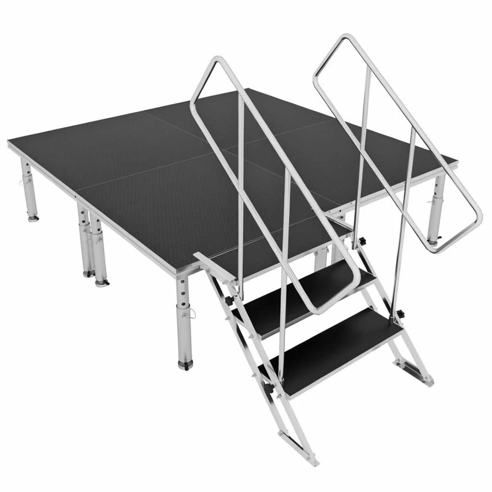 ProX XSU-PKG8X8-4X4ST3 8x8 Modular Stage With 3-Step Staircase