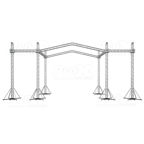 ProX XTP-GS303023-PR2-12D 12D Stage Roofing System with 7 Ft Speaker Wings and 6 Chain Hoists-30 Ft W x 30 Ft L x 23 Ft H ProX XTP-GS303023-PR2-12D 12D Stage Roofing System with 7 Ft Speaker Wings and 6 Chain Hoists-30 Ft W x 30 Ft L x 23 Ft H