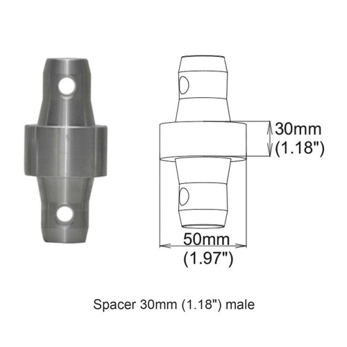 ProX XT-SPMM30 Spacer 30mm Male Coupler