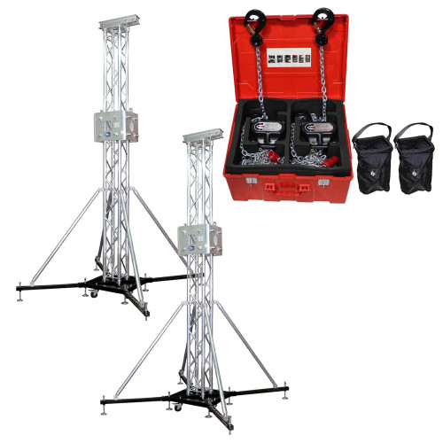 (2) ProX XTP-GSBPACK3 Truss Tower Stage Roofing System Packages with Hoists (2) ProX XTP-GSBPACK3 Truss Tower Stage Roofing System Packages with Hoists