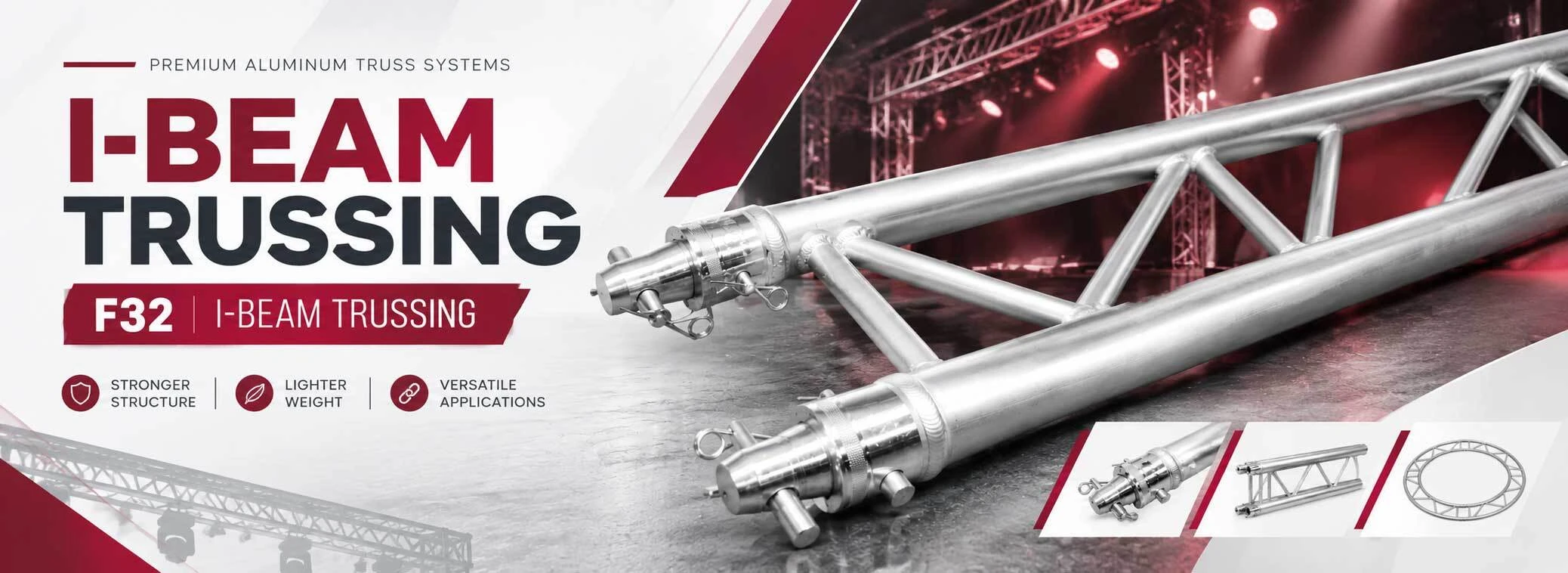 I-Beam Trussing and F32 Aluminum Truss for Stage and Event Structures