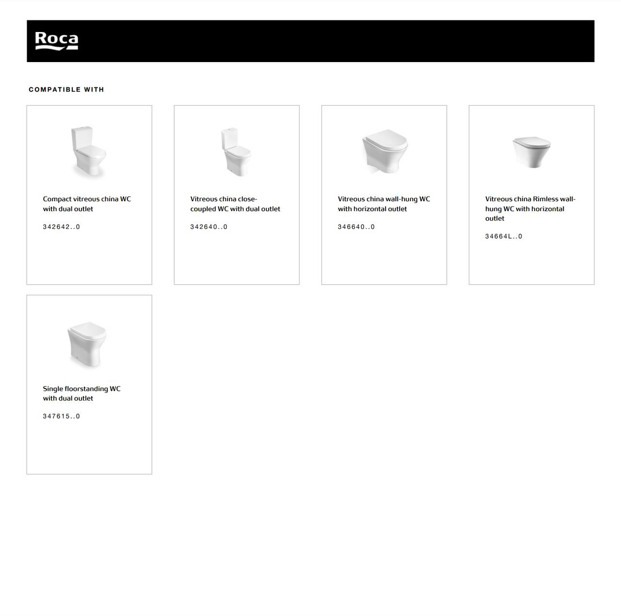 Qoo　0226 Roca Nexo Replacement Seat with Soft Close Hinges White 80164B004