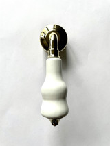Traditional Curved Gold Cistern Lever with White Ceramic Handle FTB6247 5055639135543