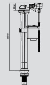 Wirquin Jollyfill 1/2" Bottom Entry Air Inlet Valve 10120693 Water Saving Delayed Action Fill FTB13135 5017134148879