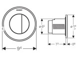 Geberit 116.056.KJ.1 Type 10 Pneumatic Dual Flush Plate Button for 80mm Concealed Cistern White Gloss Chrome FTB13373 4025416335115