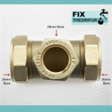 (CT3528) Brass Compression Tee 35mm x 35mm x 28mm FTB1490 