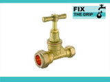 Ftd Brass Compression Stopcock Dzr 15Mm Copper X 25Mm Mdpe Bs1010 Poly FTB1591 5055639129474