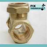 Ftd 28Mm Brass Equal Compression Tee Fitting FTB1475 5055639128620