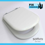 Sottini Reprise Toilet Seat With Cover In White With Chrome Hinges FTB1033 5055639124905