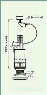 Wirquin Professional Jollyflush Cable Operated Single Flush Valve 1200001 1 1/2 FTB885 5055639103207