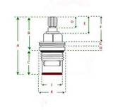 FixTheBog Armitage Shanks Accolade 1 x original Tap cartridge clockwise to open red 1/2 x 18 x 57mm stem narrow E960583NU FTB7054 5055639178816