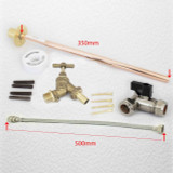 OUTSIDE 1/2 HOSE UNION BIB TAP SET COMPLETE FIXING KIT and THROUGH WALL 450mm BACKPLATE FTB5383 5055639139961