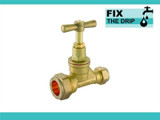 FtD Brass Compression Stopcock 22mm Copper x 15mm Copper Reducing FTB2003 5055639139855