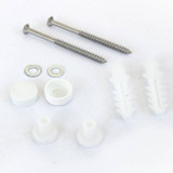 Viva PP0028/AW Straight Toilet Pan Fixing Kit with white caps for securing Toilet Pan to floor FTB5270 5060262730133