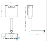 Viva SKYCC02 SKYLO universal slimline concealed cistern complete with universal float valve which can switch between bottom or side entry FTB5265 5060262731314