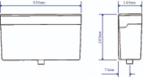 Dudley Mirage Low Lever Cistern Side connection Ball valve with Float Turbo 88 Duo Flush Syphon FTB9172 5013241523882