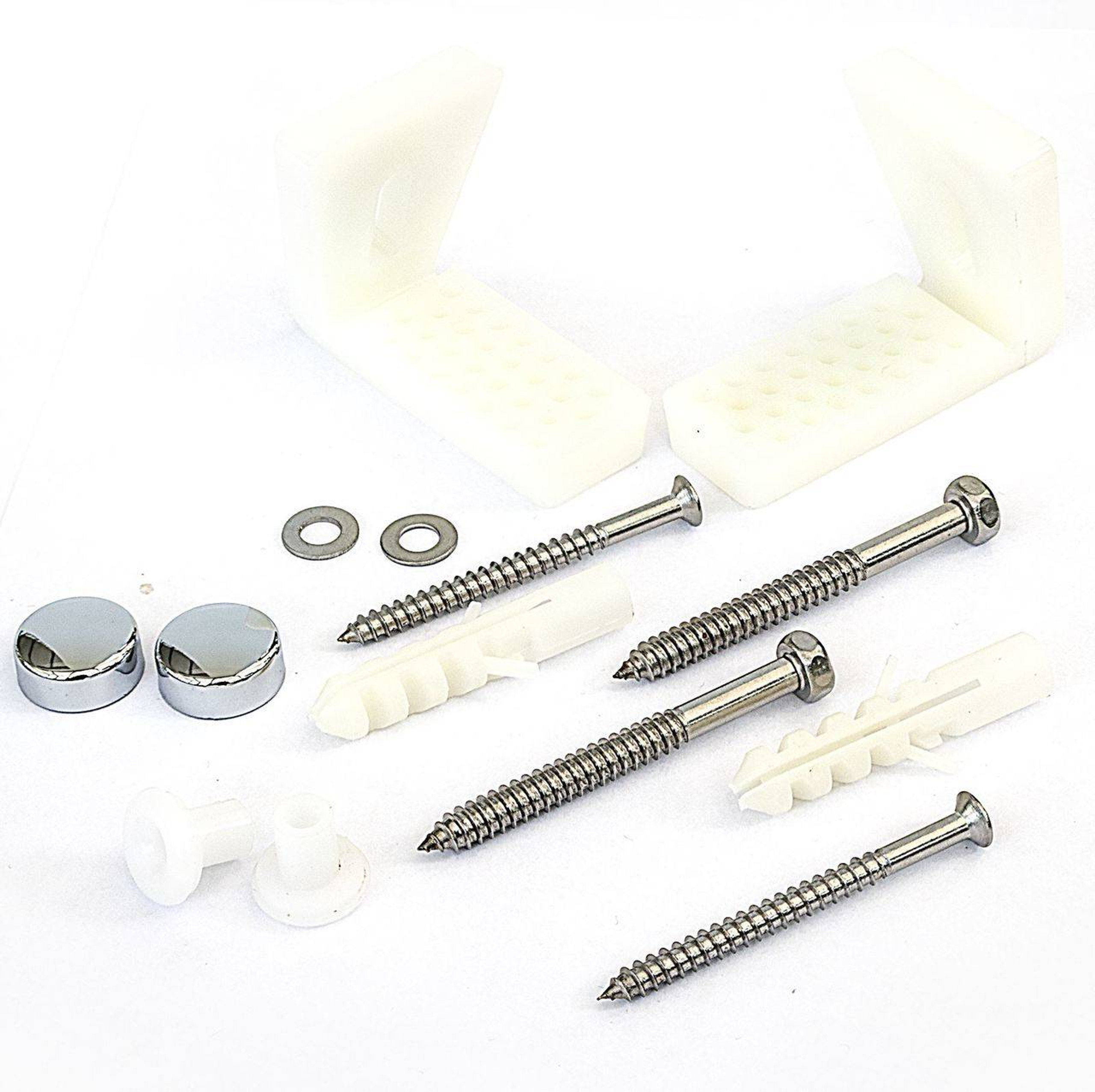 Viva PP0028 Angled Toilet Pan Fixing Kit with chrome caps for securing
