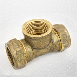 CTFI2234 TEE 22 mm x 22 mm x 3/4" BSP Female BRANCH Brass Compression tee FTB347 5055639141391