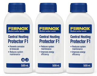 FixTheBog Trade Pack 3 Fernox F1 Protector 56599 500ml Central Heating Inhibitor Multipack FTB13750 5061102060359