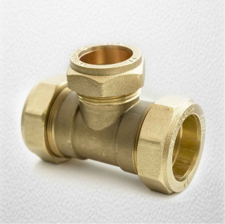 Brass Compression Reducing Tees 35Mm X 35Mm X 28Mm FTB1625 5055639129818