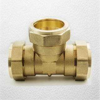 Ftd 42Mm Brass Equal Compression Tee Fitting FTB1477 5055639128682