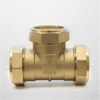 Ftd 54Mm Brass Equal Compression Tee Fitting FTB1478 5055639128705