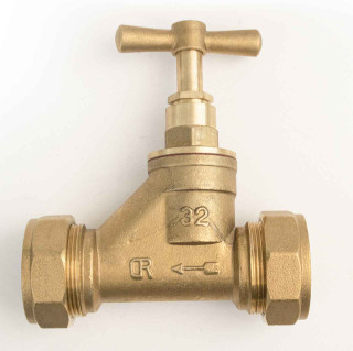 Ftd Brass Compression Stopcock Dzr 32Mm Mdpe X 32Mm Mdpe Bs1010 Poly FTB1593 5055639129498