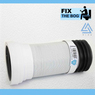 VIVA Long Flexible Connector Back To Wall Close Coupled Pan WC Toilet Waste 300-750 mm 110 mm FTB4083 5060262739969