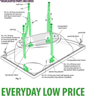 Ideal Standard E292967 Offset Corner Bath Leg Pack FTB4400 5055639184688