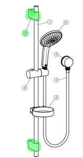 Ideal Standard B960974Aa Idealrain Rail Brackets Pair FTB4905 5055639182486