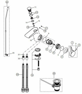 Ideal Standard B960694NU Pop Up Rod Set FTB11393 5055639158221