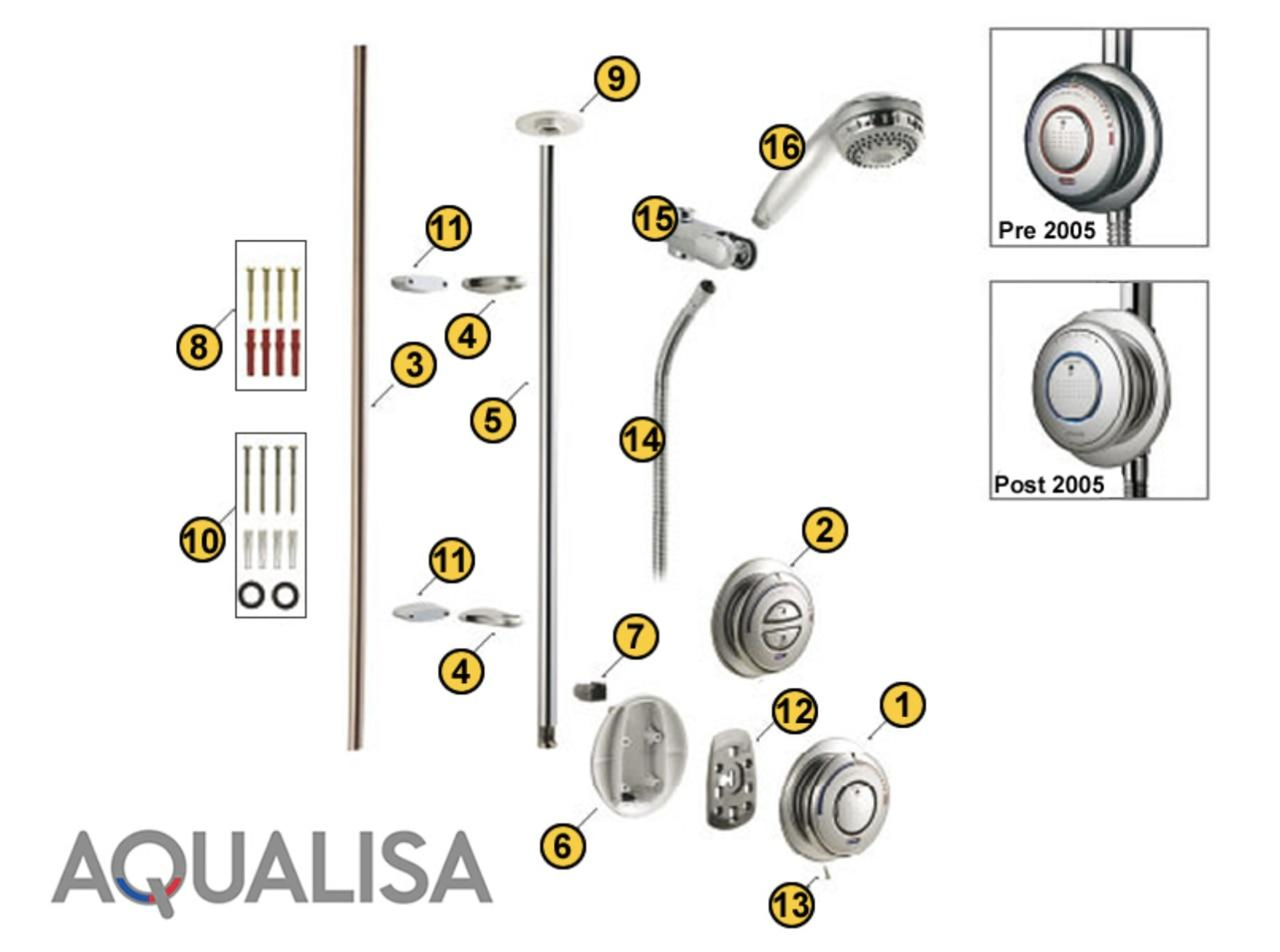 Aqualisa 910751 QUARTZ 2018 TWO BUTTON SHOWER CONTROLLER