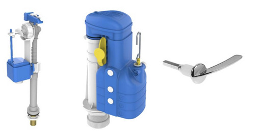 Dudley Universal Syphon Toilet Repair Kit 372687 includes Syphon, Delay Action Fill Valve and Chrome Lever FTB12964 5013241105323