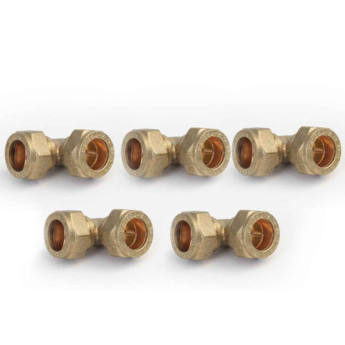 Trade Pack 5 X Ftd 15Mm Brass Compression Elbow Fitting FTB1364 5055639142701