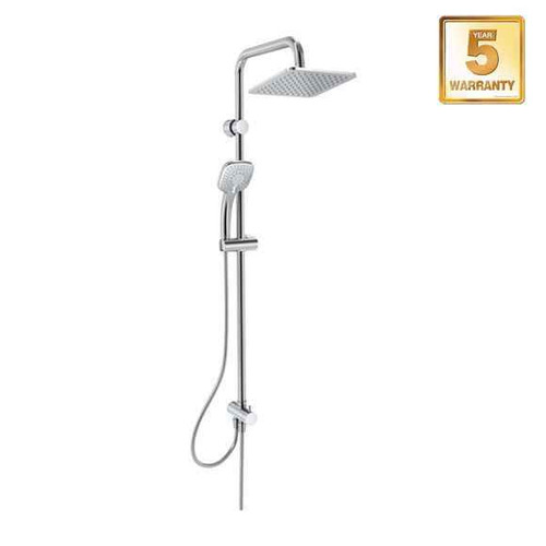 Ideal Standard A5862AA Idealrain Cube Duo M3 Handspray and Fixed Riser 100mm Handspray and 200mm Overhead rainshower for Exposed Mixers FTB4834 5055639183193