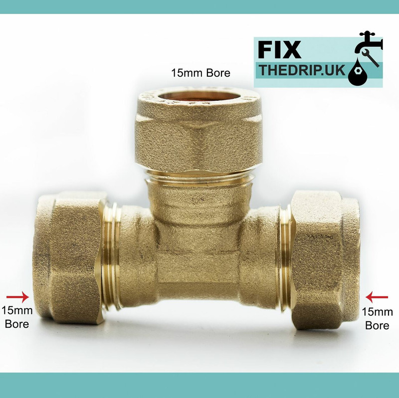 15mm BRASS Equal Compression Tee fitting FTB1331 5055639128521