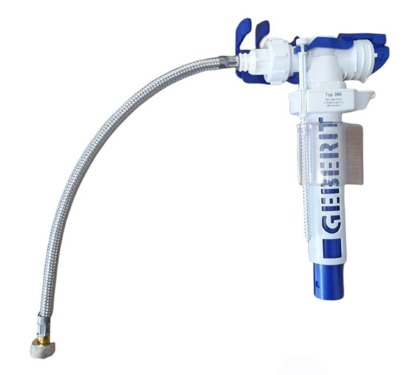 Geberit Type 380 fill valve with 333mm 3/8" braided hose 243.408.00.1 FTB13140 4025416830443 Geberit Type 380 fill valve with 333mm 3/8" braided hose 243.408.00.1 FTB13140 4025416830443
